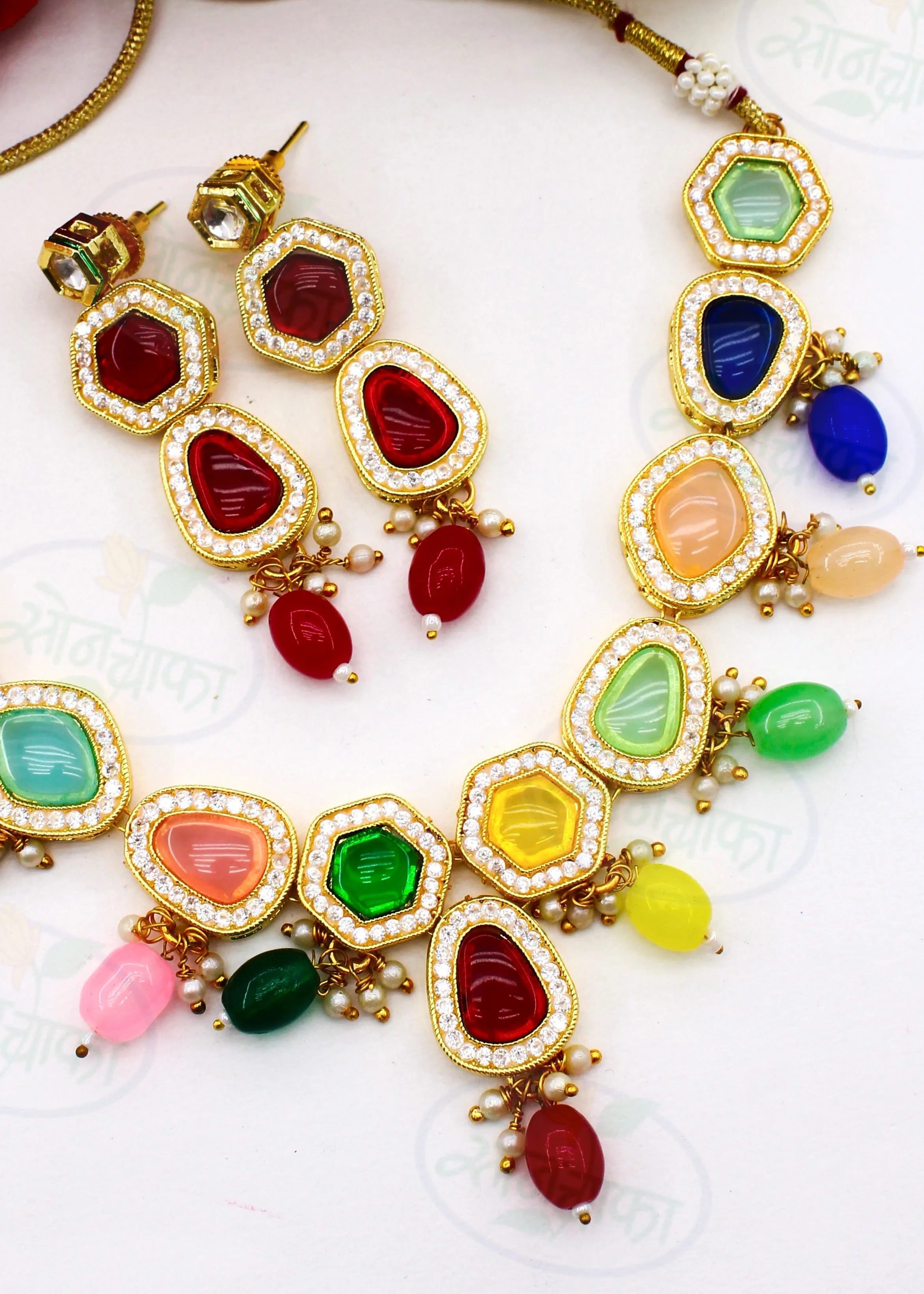 MULTI COLOUR KUNDAN NECKLACE