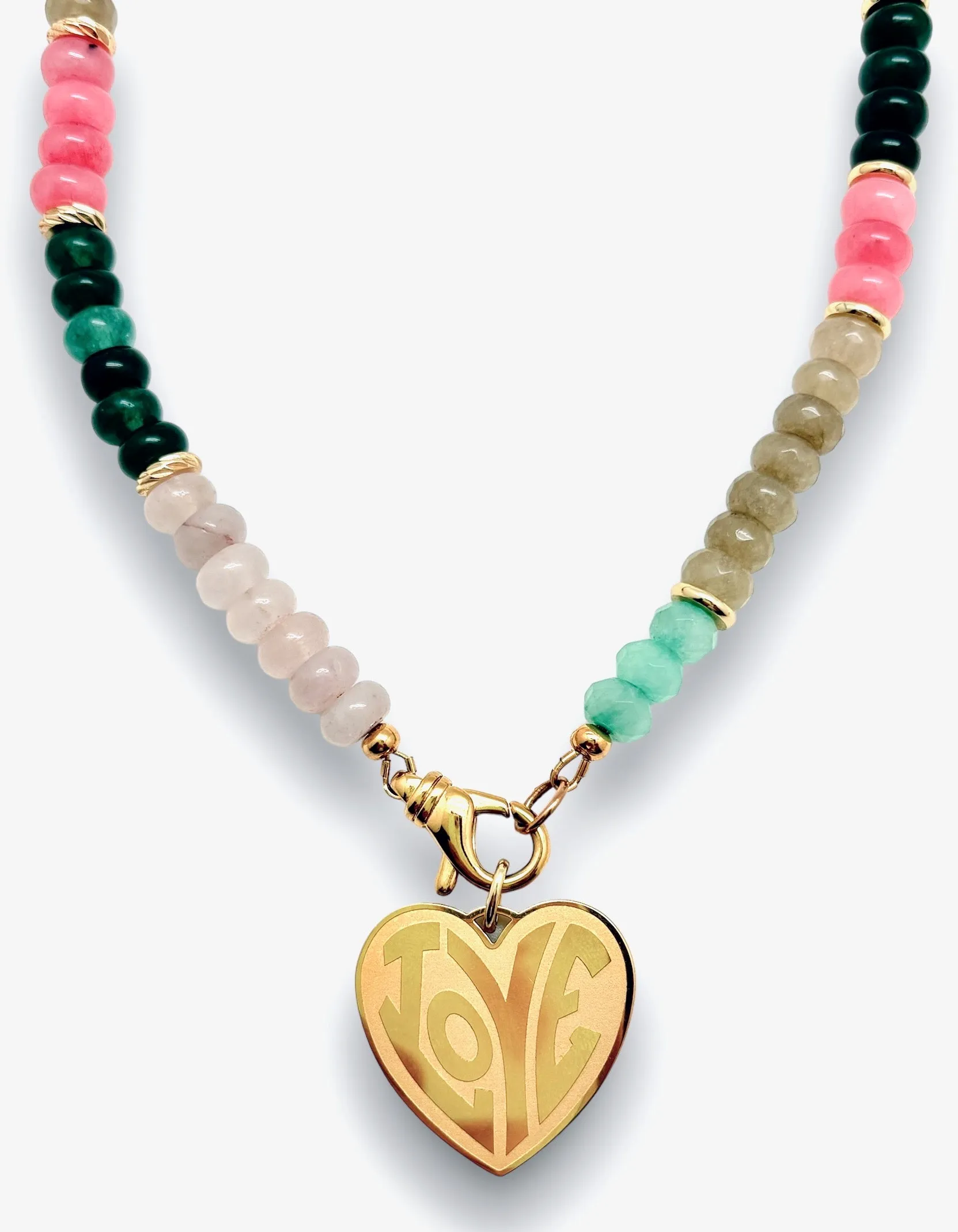 Multicolored Jade Beaded Necklace