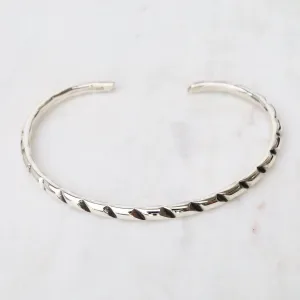 Narrow Twisted Sterling Silver Cuff