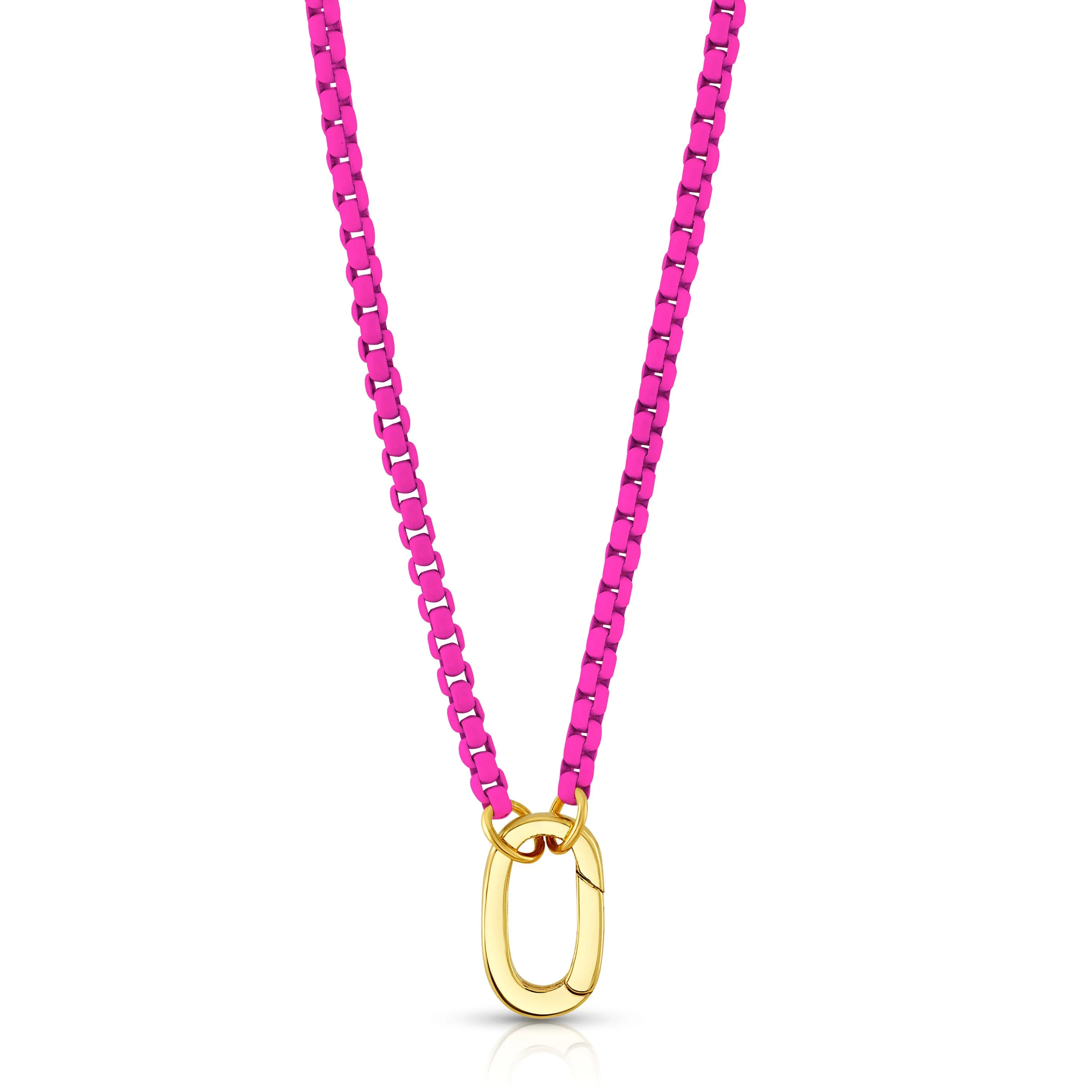 NEON PINK ENAMEL CONNECTOR NECKLACE