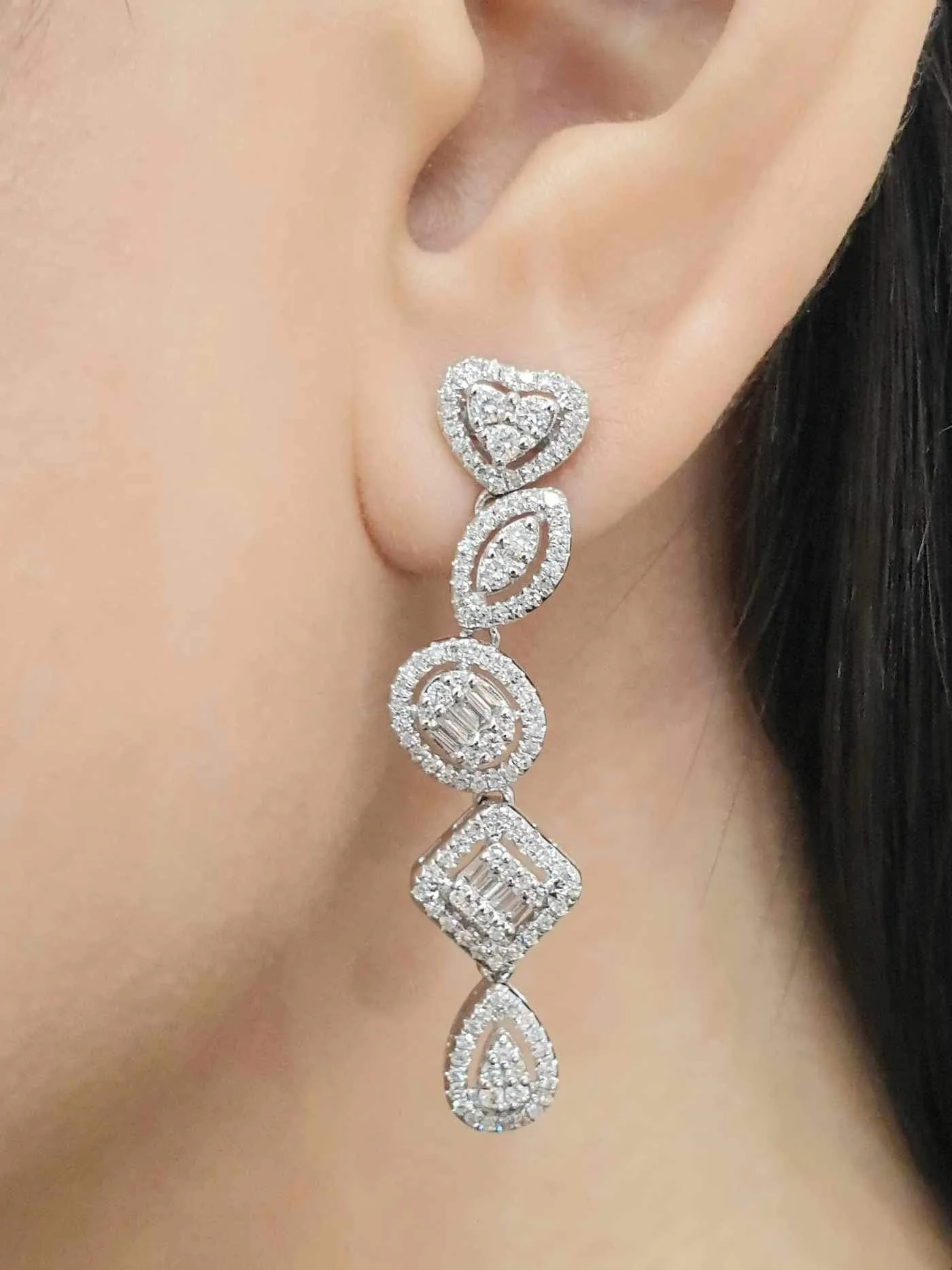 NEW Multi-Shape Diamond Earrings 14kt