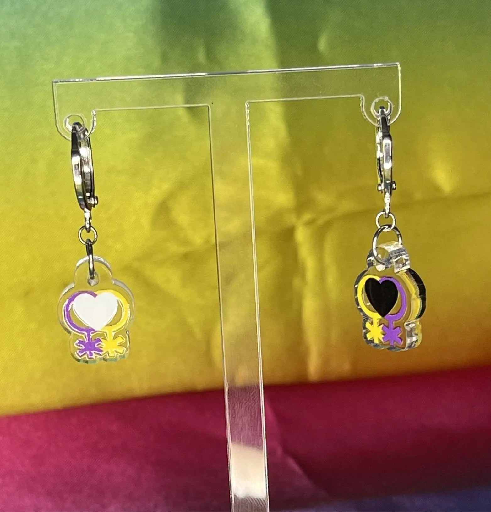 Non-binary Pride Flag Inspired Earrings