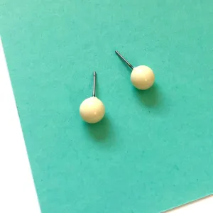 Off White Small Ball Stud Earrings