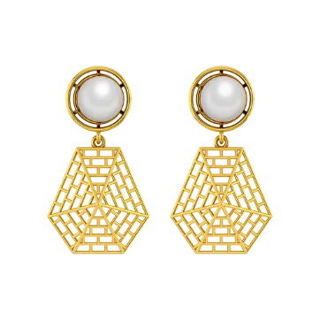 Opalescent Ore Gold Earrings