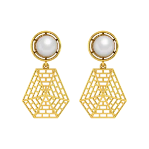 Opalescent Ore Gold Earrings