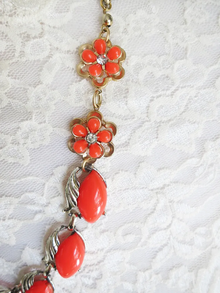 Orange Flower Necklace