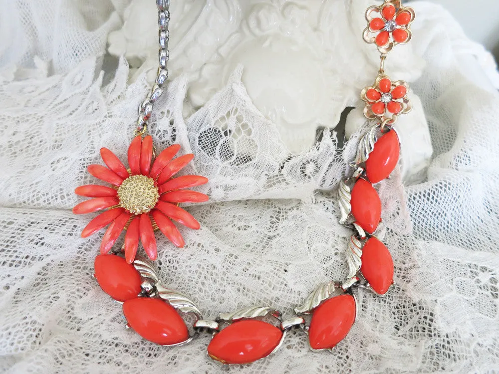 Orange Flower Necklace