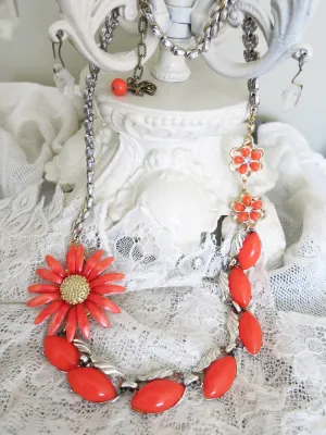 Orange Flower Necklace