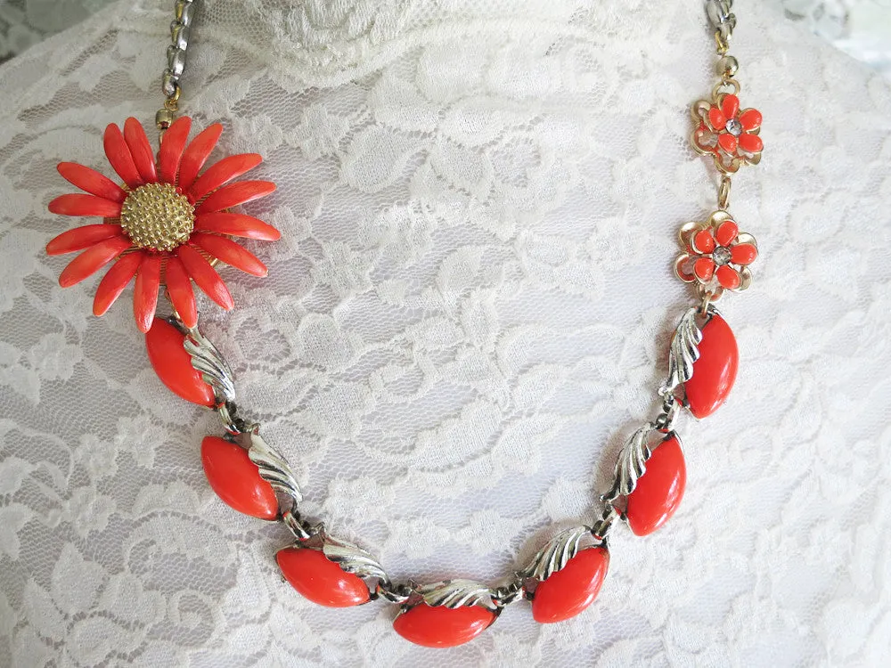 Orange Flower Necklace