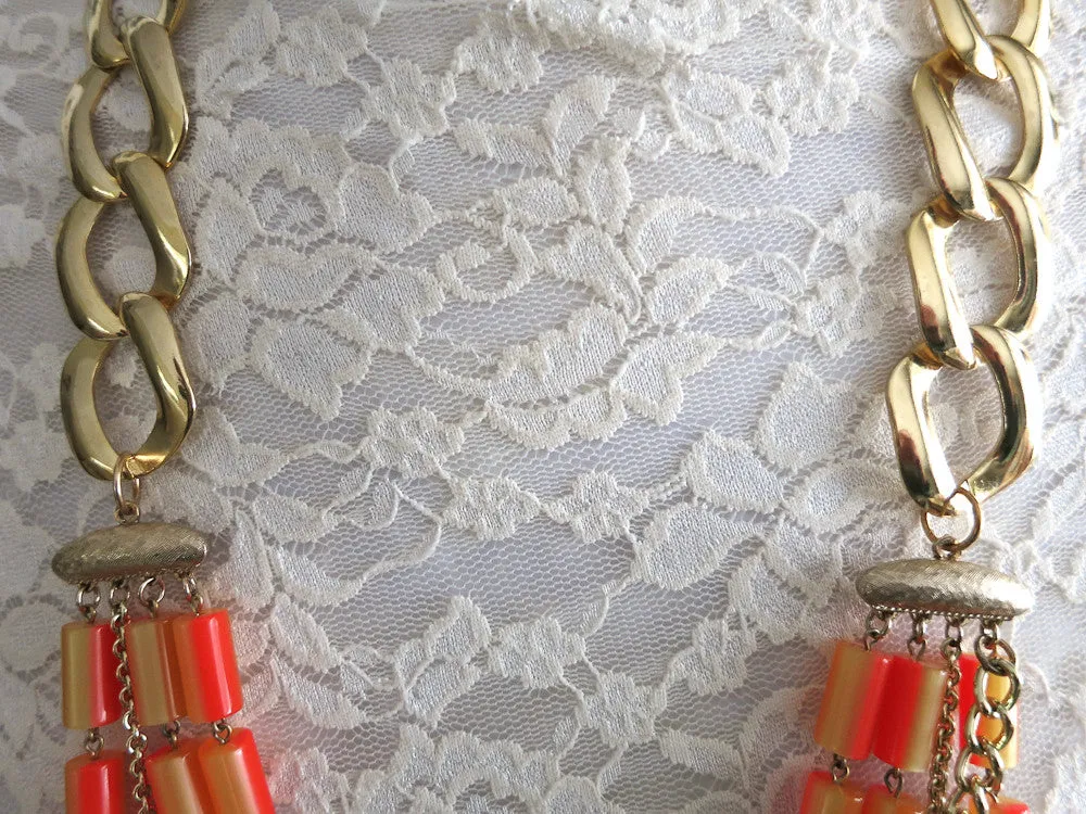 Orange Multi-strand Necklace