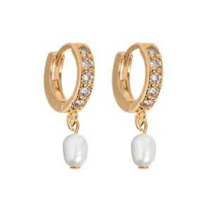 Pearl Crystal Earring Hoops