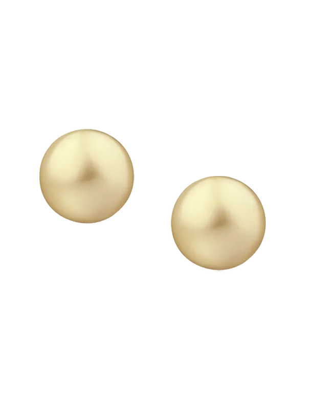 Pearl Earrings - South Sea Golden Pearl Studs on Yellow Gold - 766235