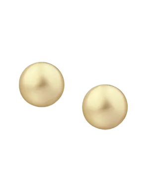 Pearl Earrings - South Sea Golden Pearl Studs on Yellow Gold - 766235