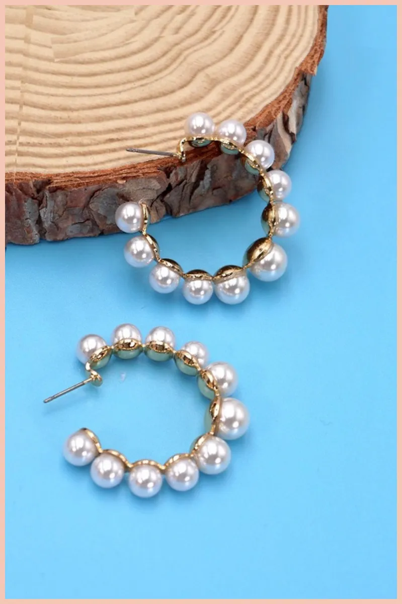 Pearl Hoop Earrings