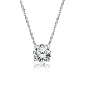 Pendant Necklace in 18k White Gold over Silver