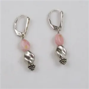 Peruvian Pink Opal & Silver Earrings