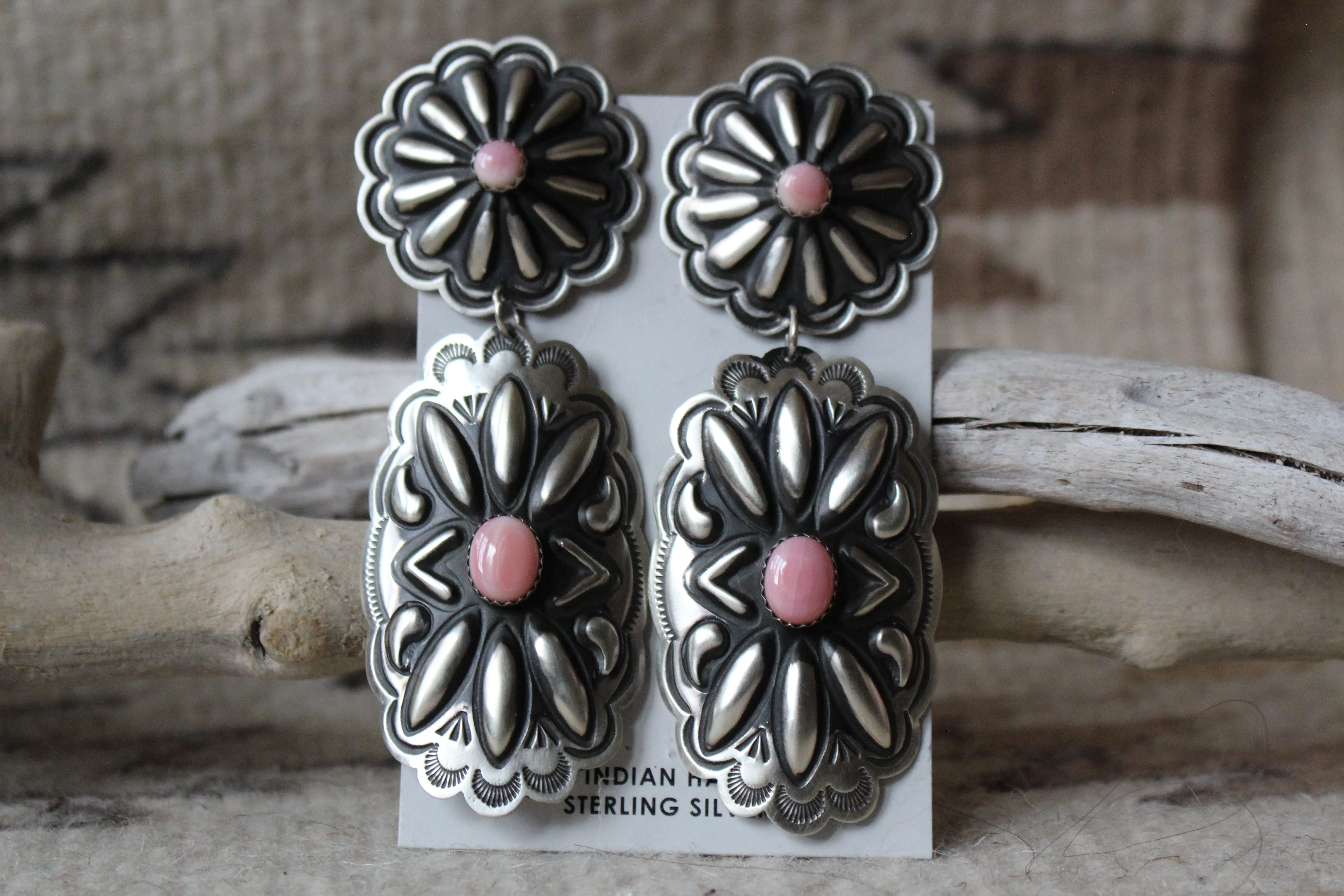 Pink Conch Blossom Earrings