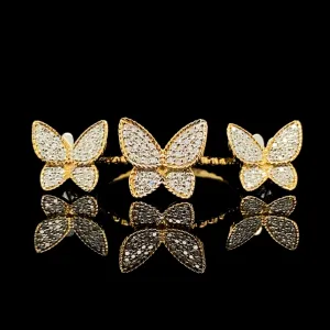 PREORDER | Butterfly Paved Diamond Jewelry Set 14kt