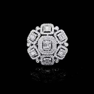 PREORDER | Floral Cluster Shape Statement Diamond Ring 14kt