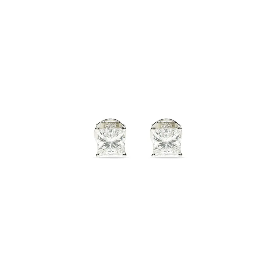 Princess Cut Solitaire Earrings