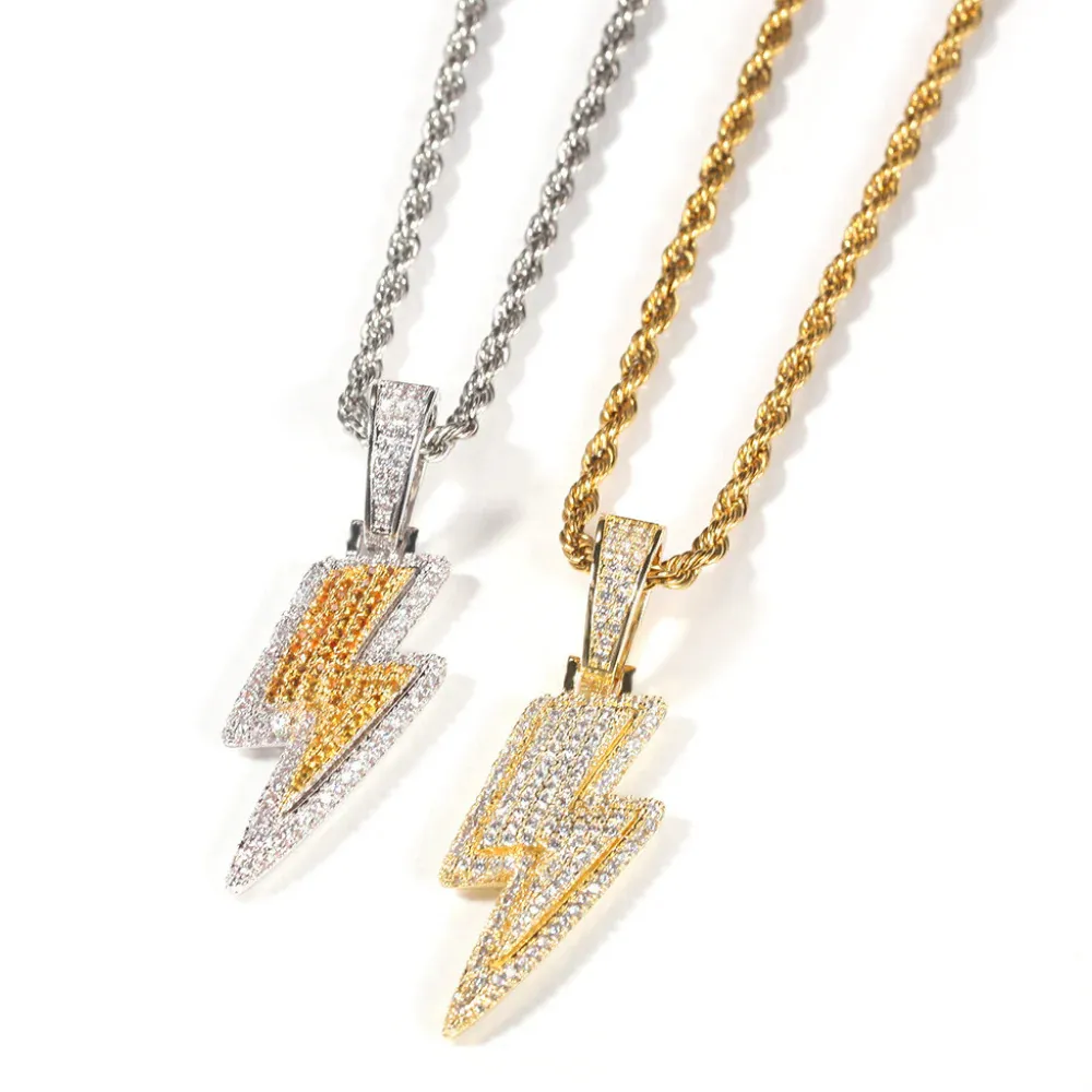 "Hip Hop Diamond Lightning" Necklaces