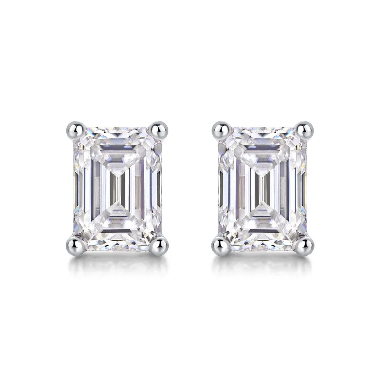 Real Silver Moissanite Studs