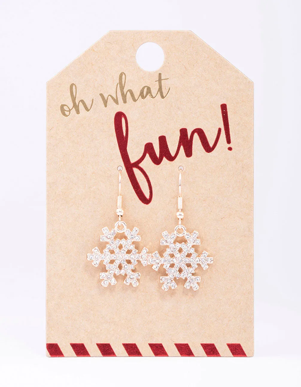 Rose Gold Diamante Snowflake Drop Earrings