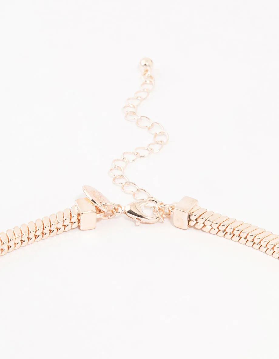 Rose Gold Plated Heavy Square Chain Necklace