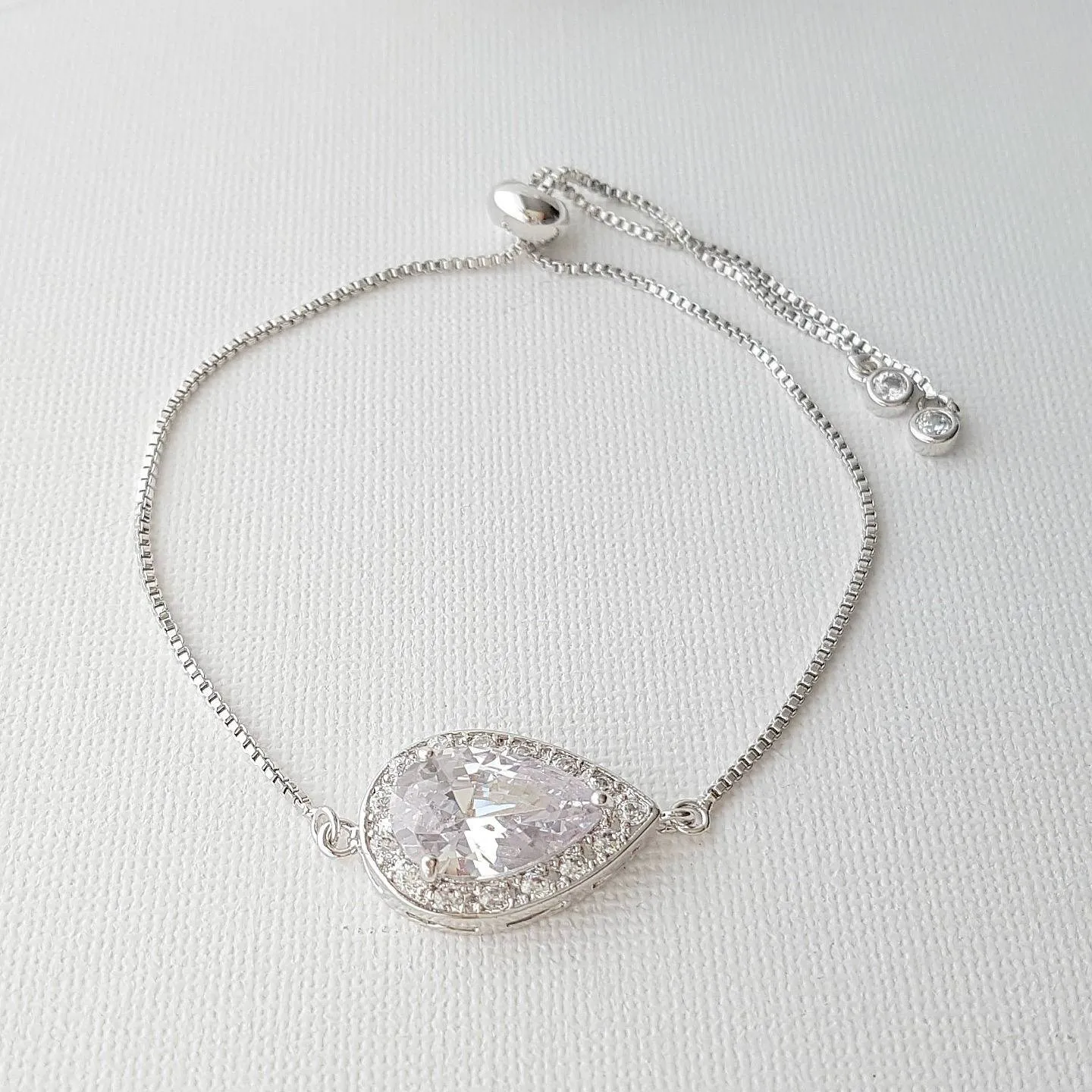 Rose Gold Simple Bracelet, Bridal Crystal Adjustable Bracelet, Rose Gold Wedding Bracelet, Bridesmaid Bracelet, Bridal Jewelry, Evelyn