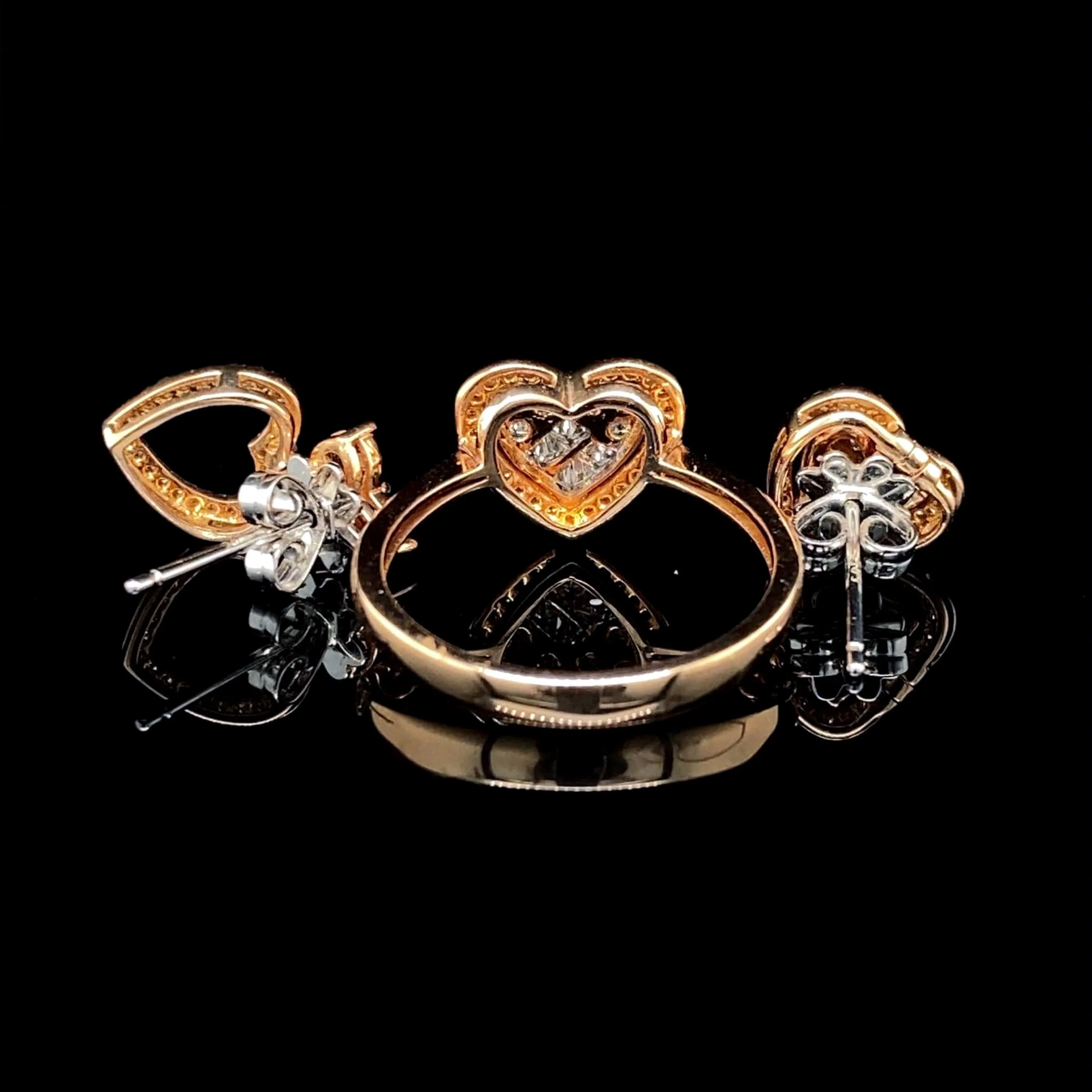 Rose Heart Multi-Wear Diamond Jewelry Set 14kt