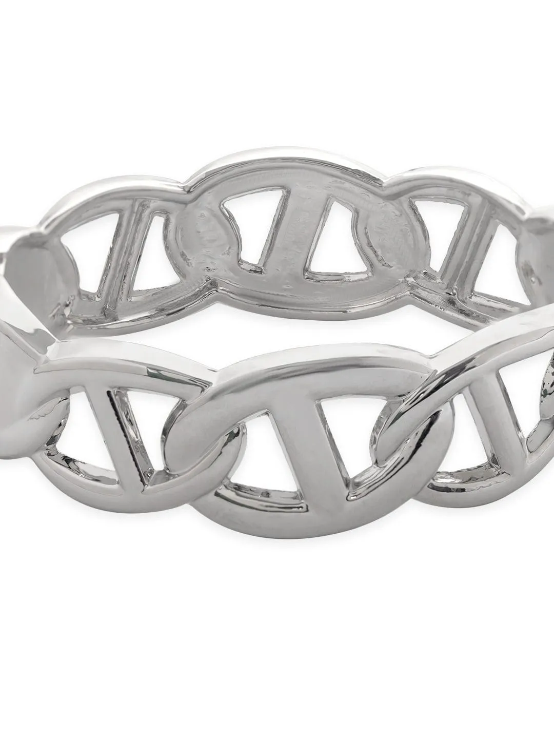 Rubans Voguish Silver Gleam: Set of 2 Silver-Colored Bracelets