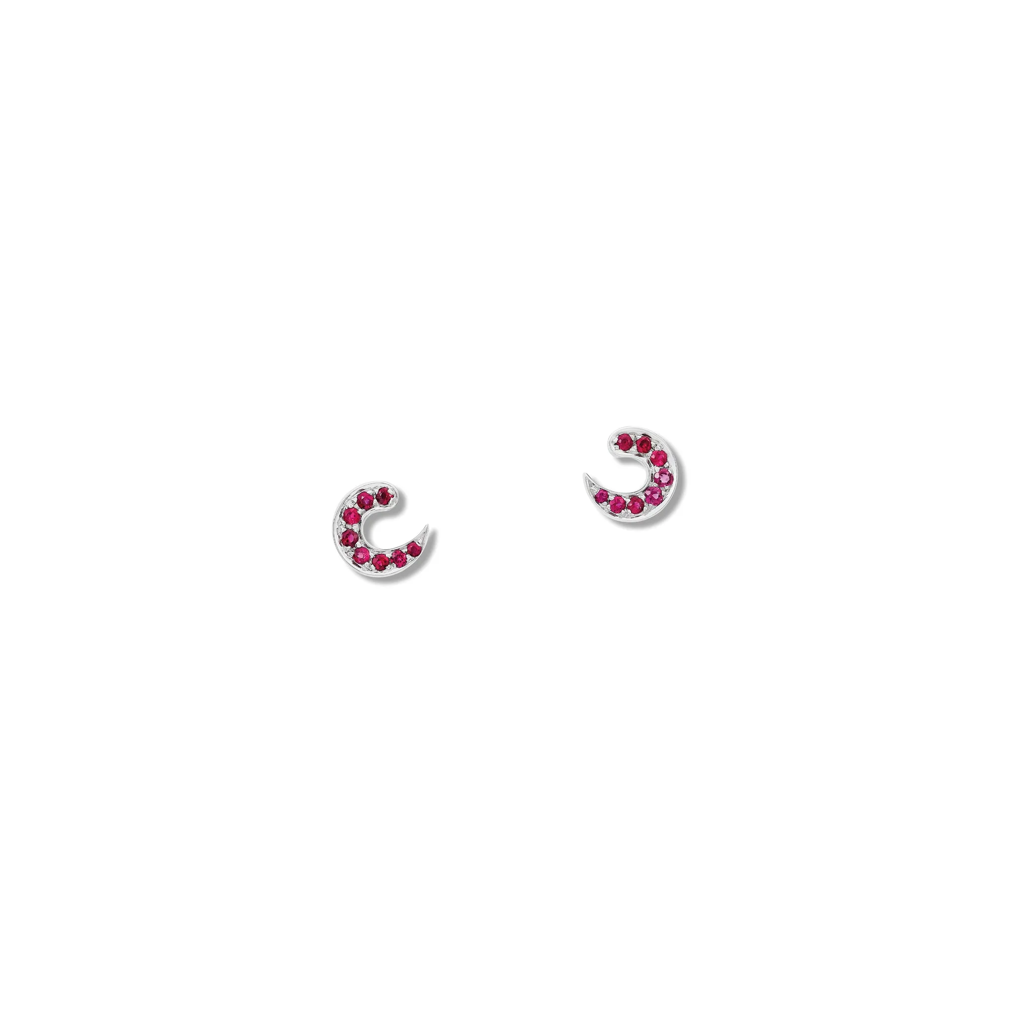 Sabina Stud Earrings 18ct White Gold - Ruby Pavé