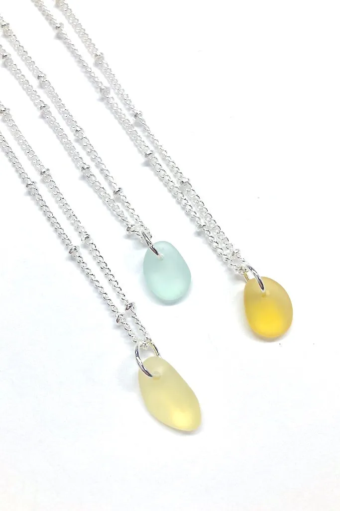 Sea Glass Pebble Necklace