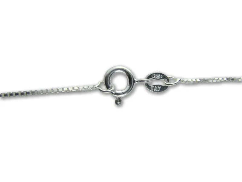 Silver Box Chain .8 mm wide 16 inches long