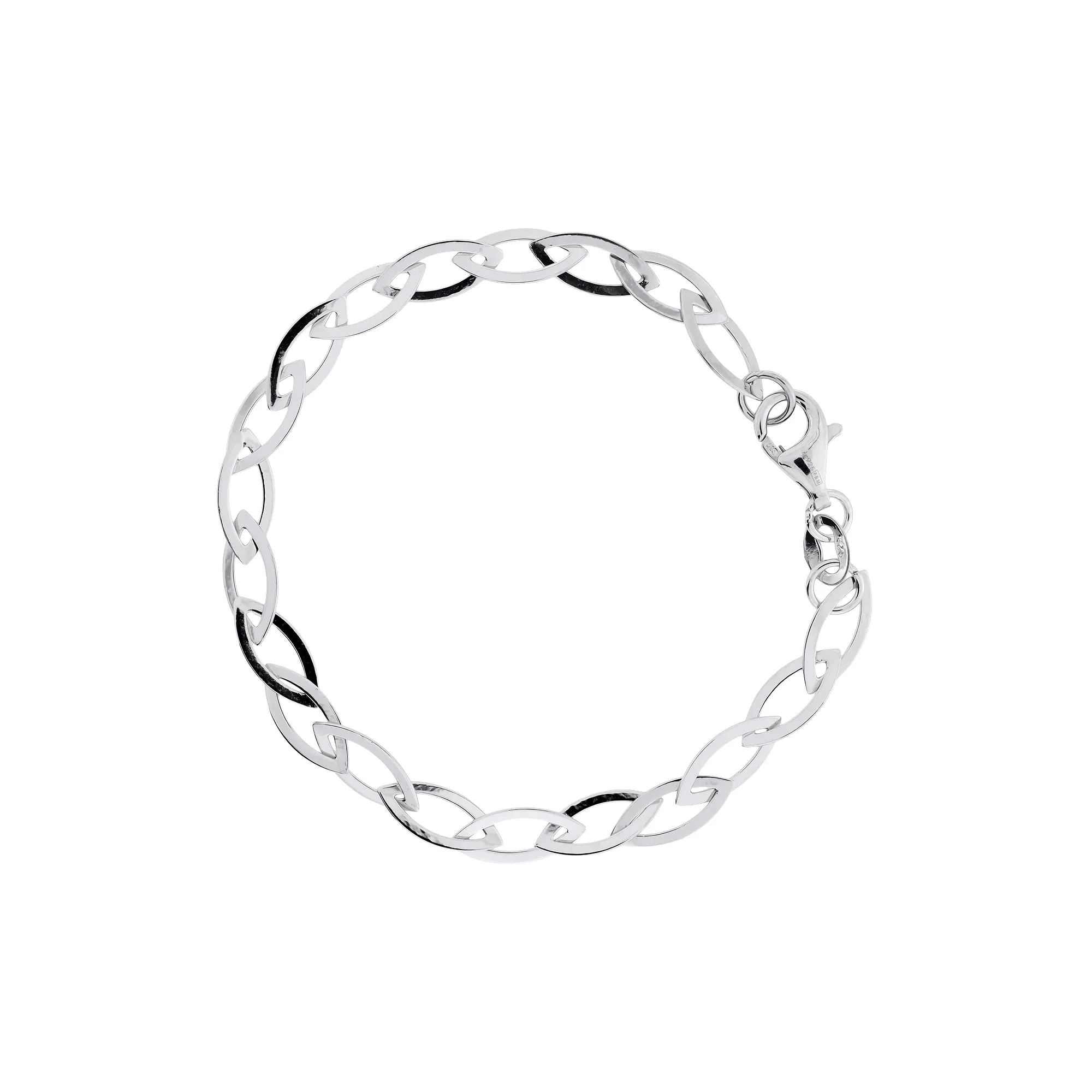 Silver Marquise Links Bracelet