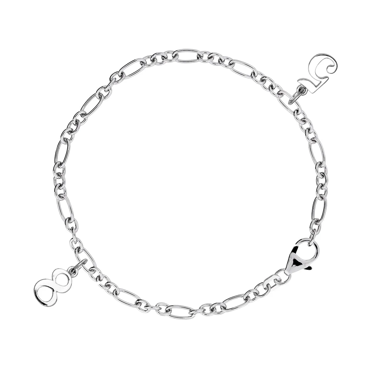 Silver Open Links Bracelet with Charm Soldering