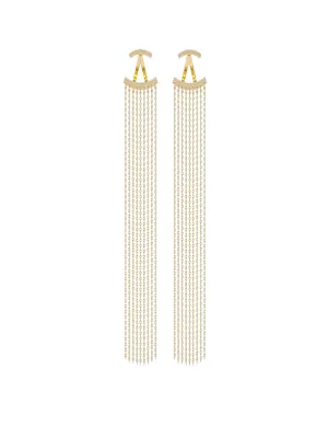 Simone The Label 14K Gold Plated Chain Tassel Front Earrings - Brands We Love