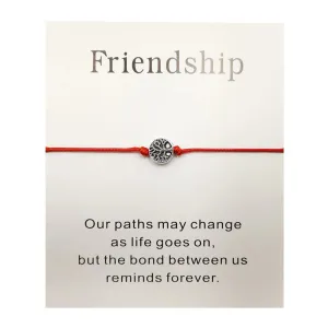 Simple Friendship Card Adjustable Bracelet