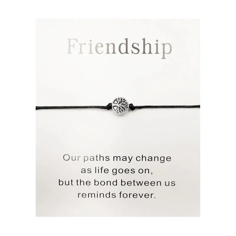 Simple Friendship Card Adjustable Bracelet