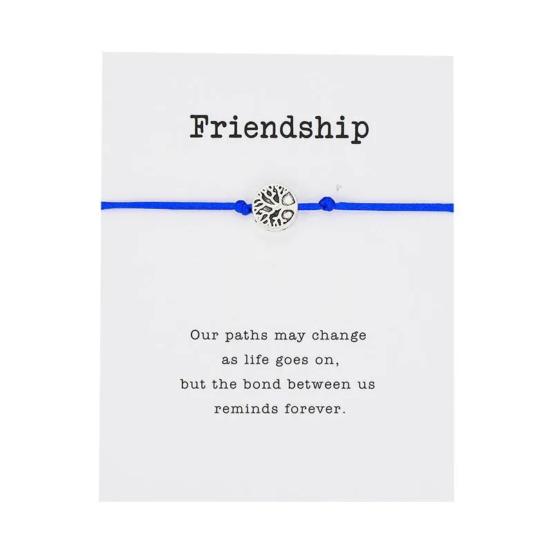 Simple Friendship Card Adjustable Bracelet