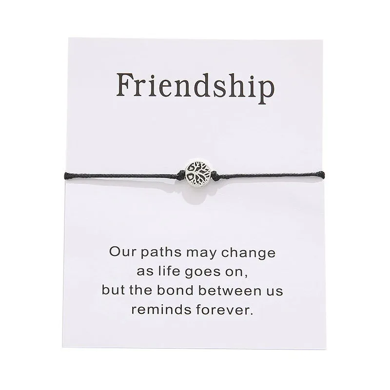 Simple Friendship Card Adjustable Bracelet