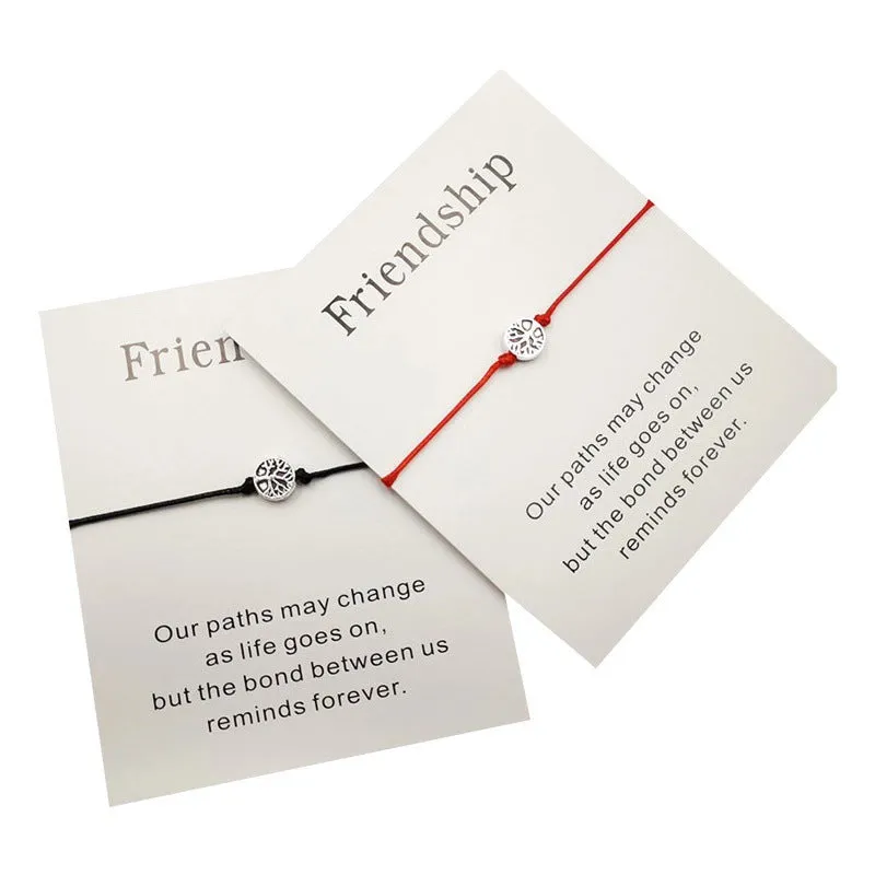 Simple Friendship Card Adjustable Bracelet