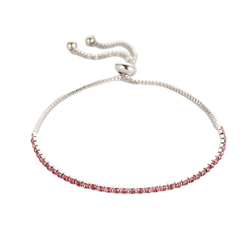 Simple Retractable Rhinestone Claw Chain Adjustable Bracelet Women