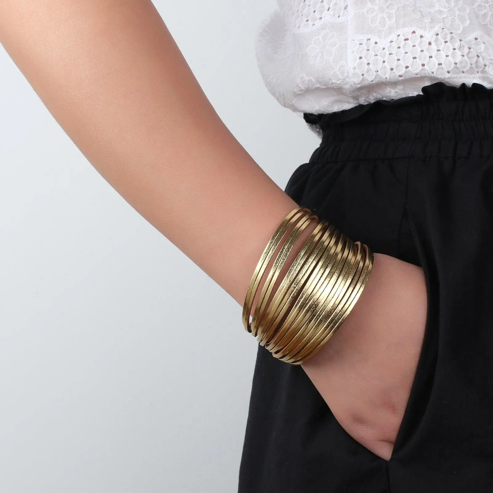 'Simple' Wide Cuff Bracelet - blue