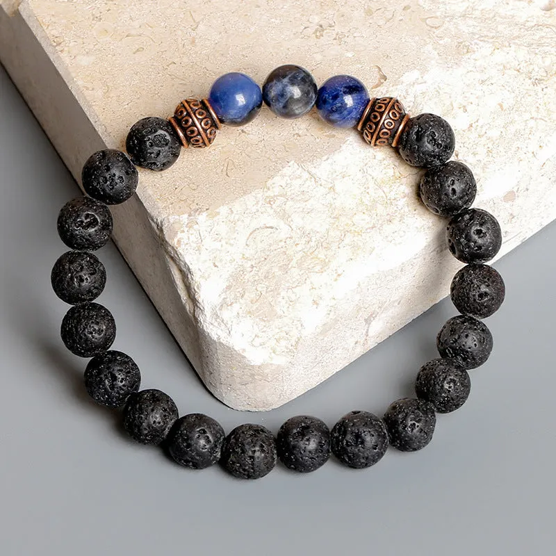 Simple Wind Tiger Eye Stone Bracelet Multicolor Men's Ornament