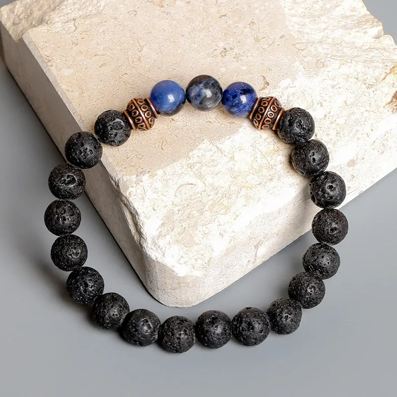 Simple Wind Tiger Eye Stone Bracelet Multicolor Men's Ornament