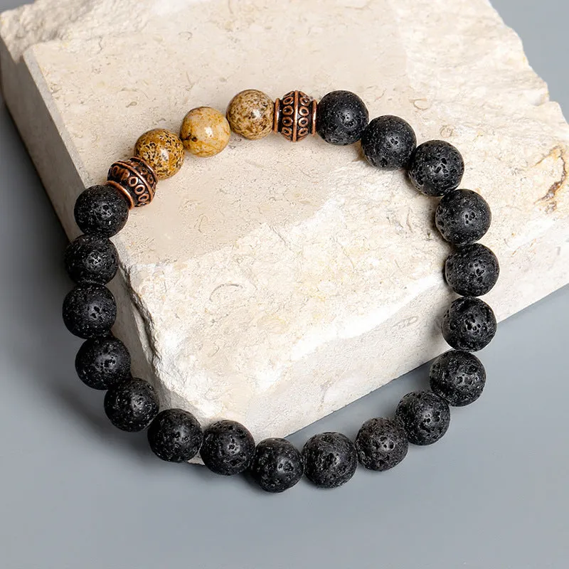 Simple Wind Tiger Eye Stone Bracelet Multicolor Men's Ornament