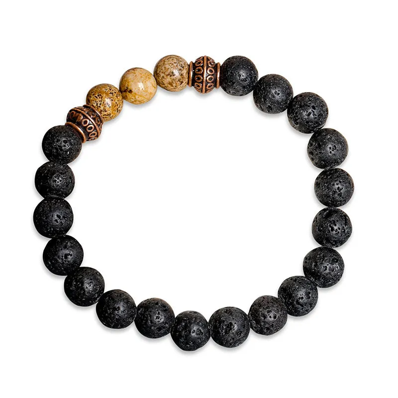 Simple Wind Tiger Eye Stone Bracelet Multicolor Men's Ornament