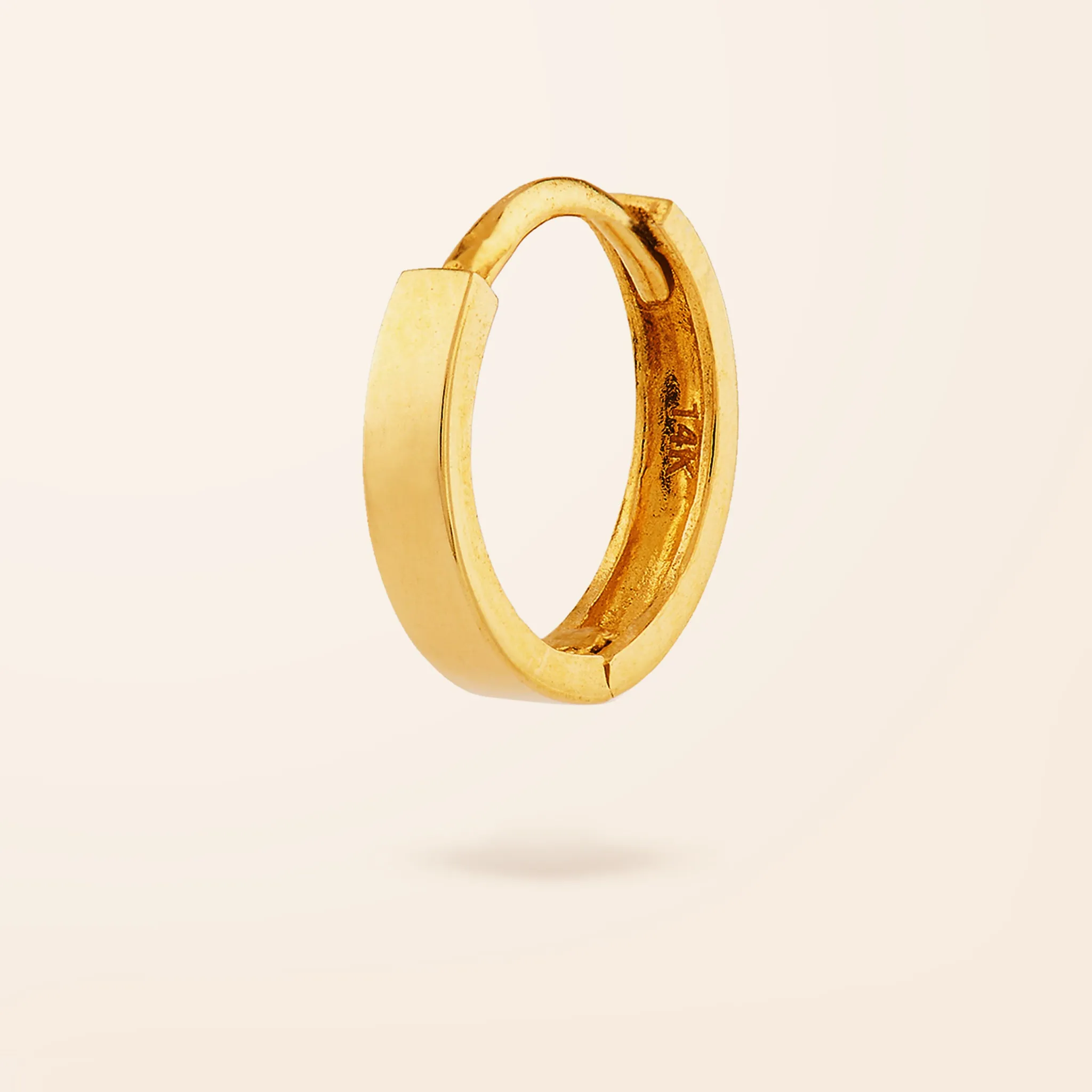 Single 10K Gold Mini Flat Huggie Earring