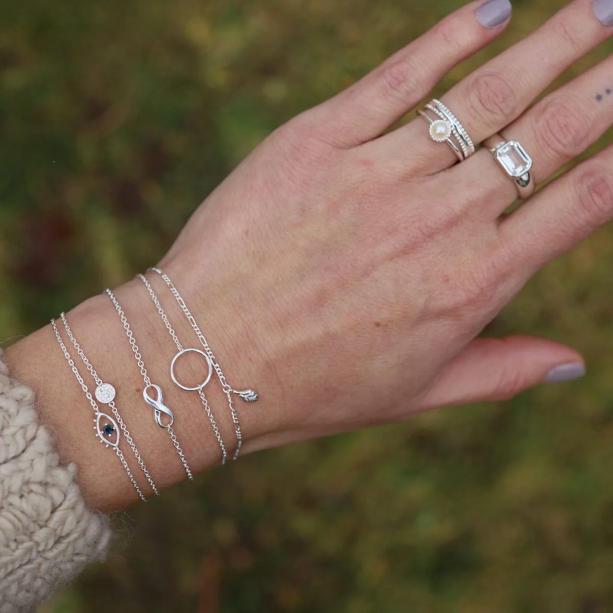 Small Circle Bracelet - Sterling Silver